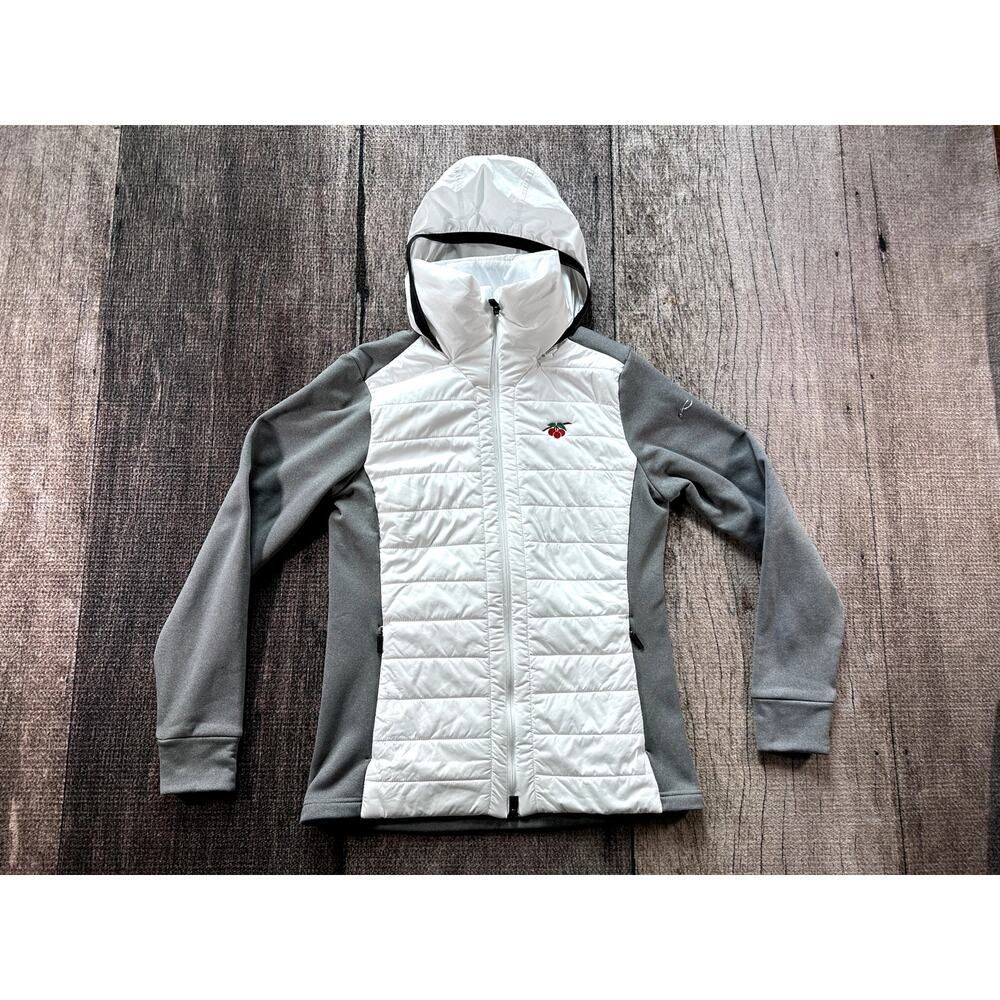 Kjus Mundin Midlayer Golf Jacket Hooded Cherry Hills Country Club Logo White